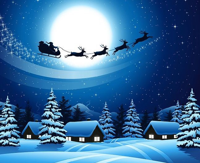 santa and his reindeer