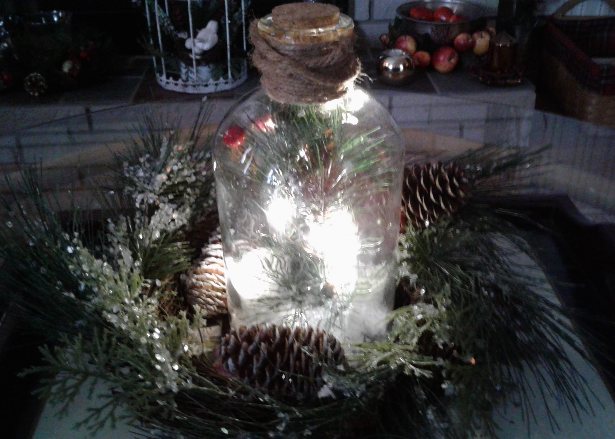 lighted spruce decoration