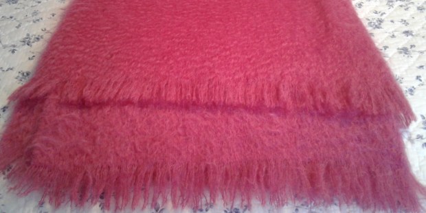 Pink mohair afghan
