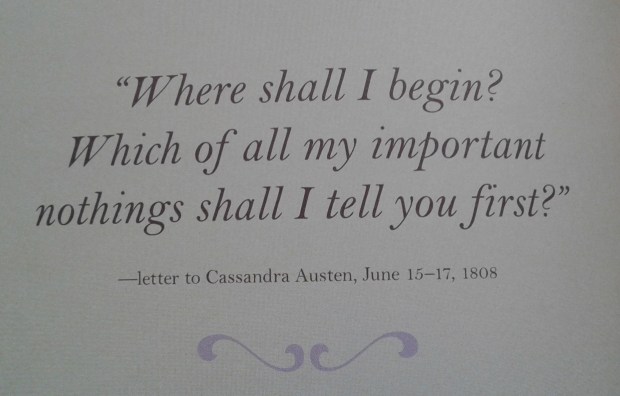 Jane Austen quote re nothings